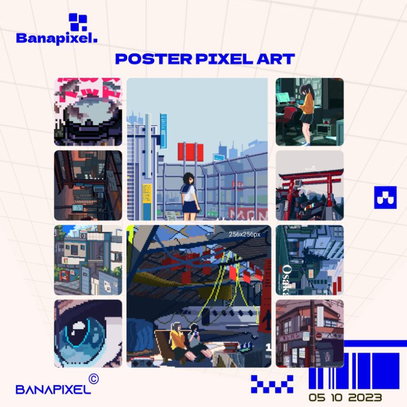 Jual Poster Pixel Art Nuansa Jepang | Desain Aesthetic Eksklusif by ...