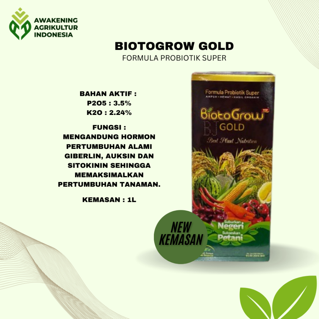 Jual BIOTOGROW GOLD 1L PUPUK DAUN ORGANIK FORMULA PROBIOTIK SUPER ...
