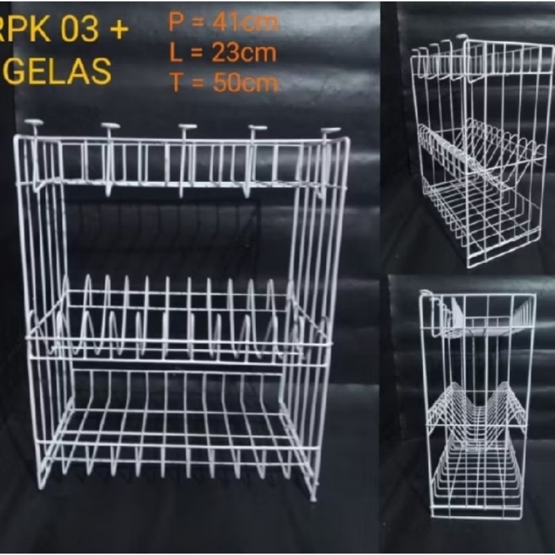 Jual Rak Piring Besi Rak piring Rpl susun 3 rak wastafel kokoh warna ...
