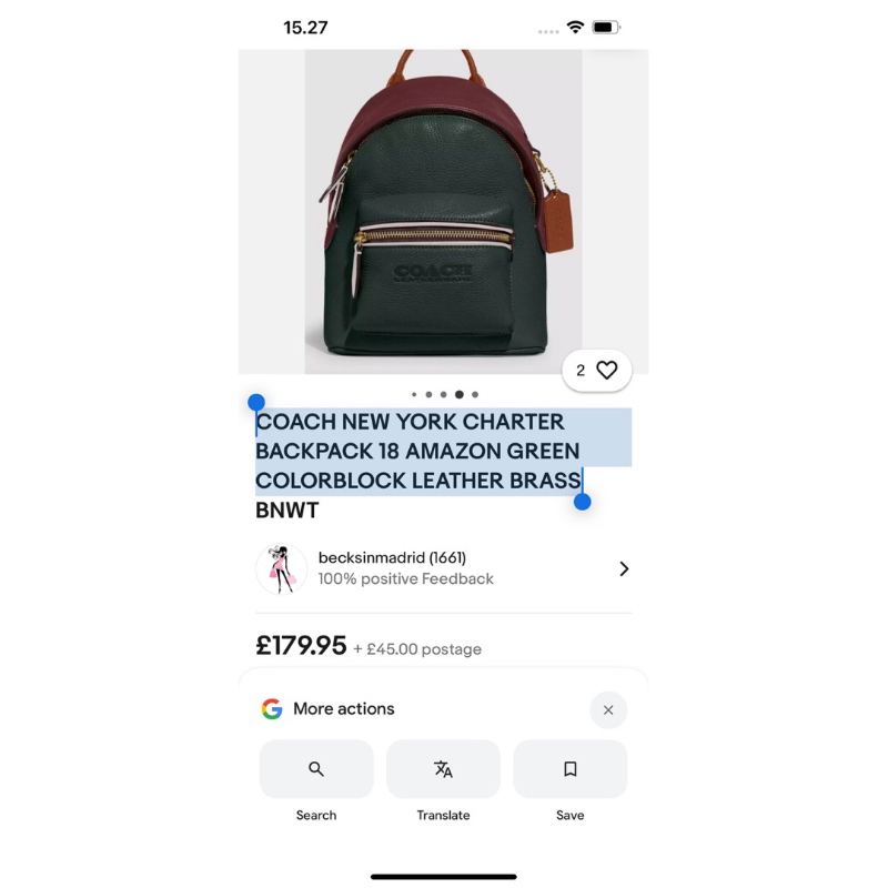 Coach Charter Backpack 18 In Colorblock Amazon Green newest Multi