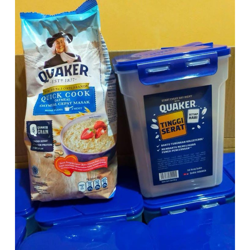 Jual Quaker Quick Cook Oatmeal 800 gr Free Box Kontainer | Shopee Indonesia