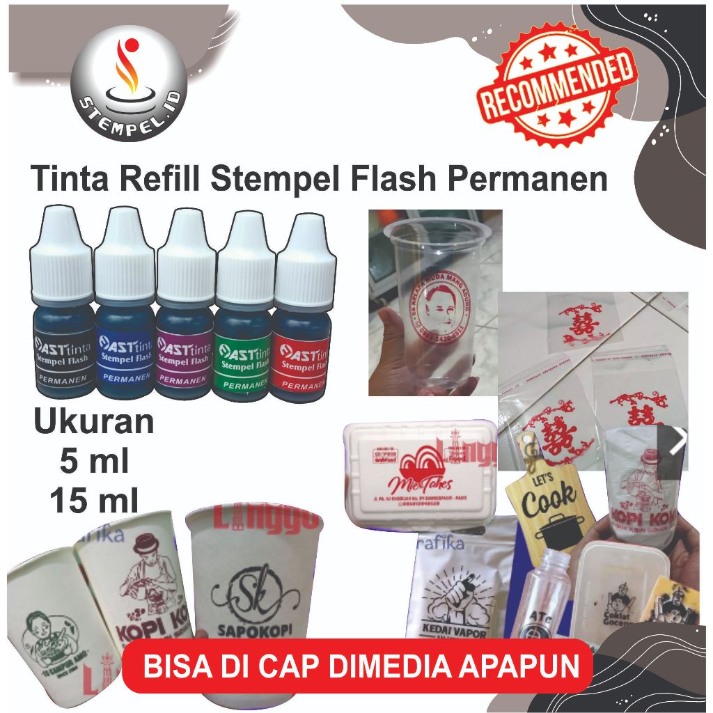 Jual Tinta Permanen Stempel Flash Custom Warna I Stempel plastik ...