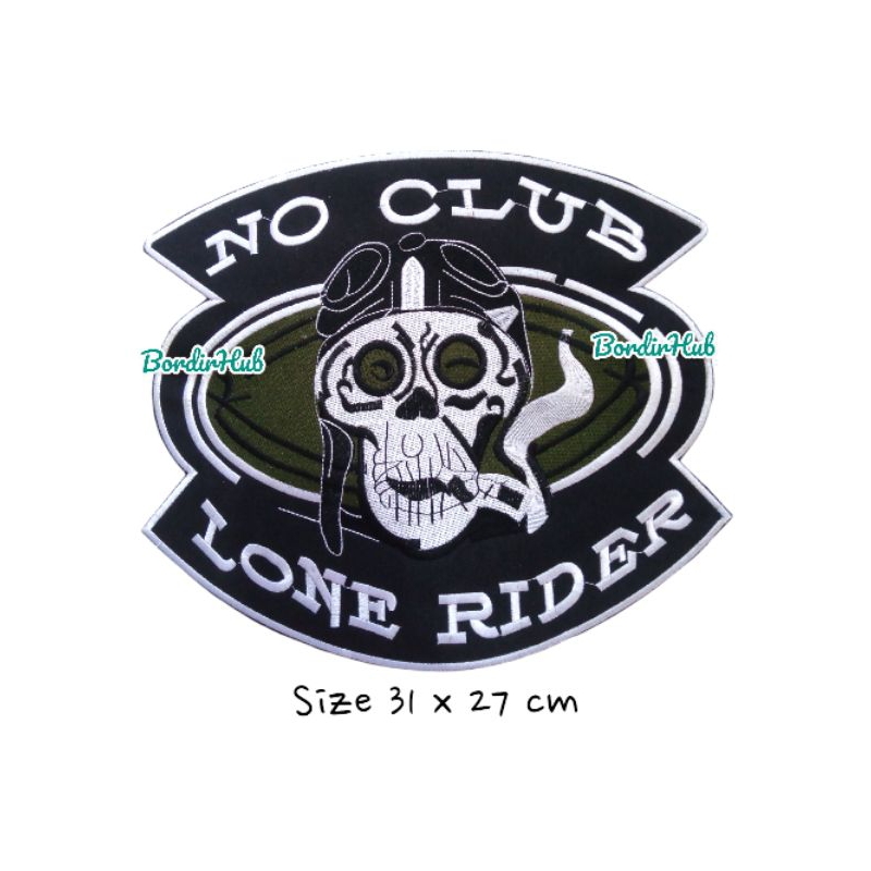 Jual backpatch bordir lone rider big logo emblem jaket motor punggung ...