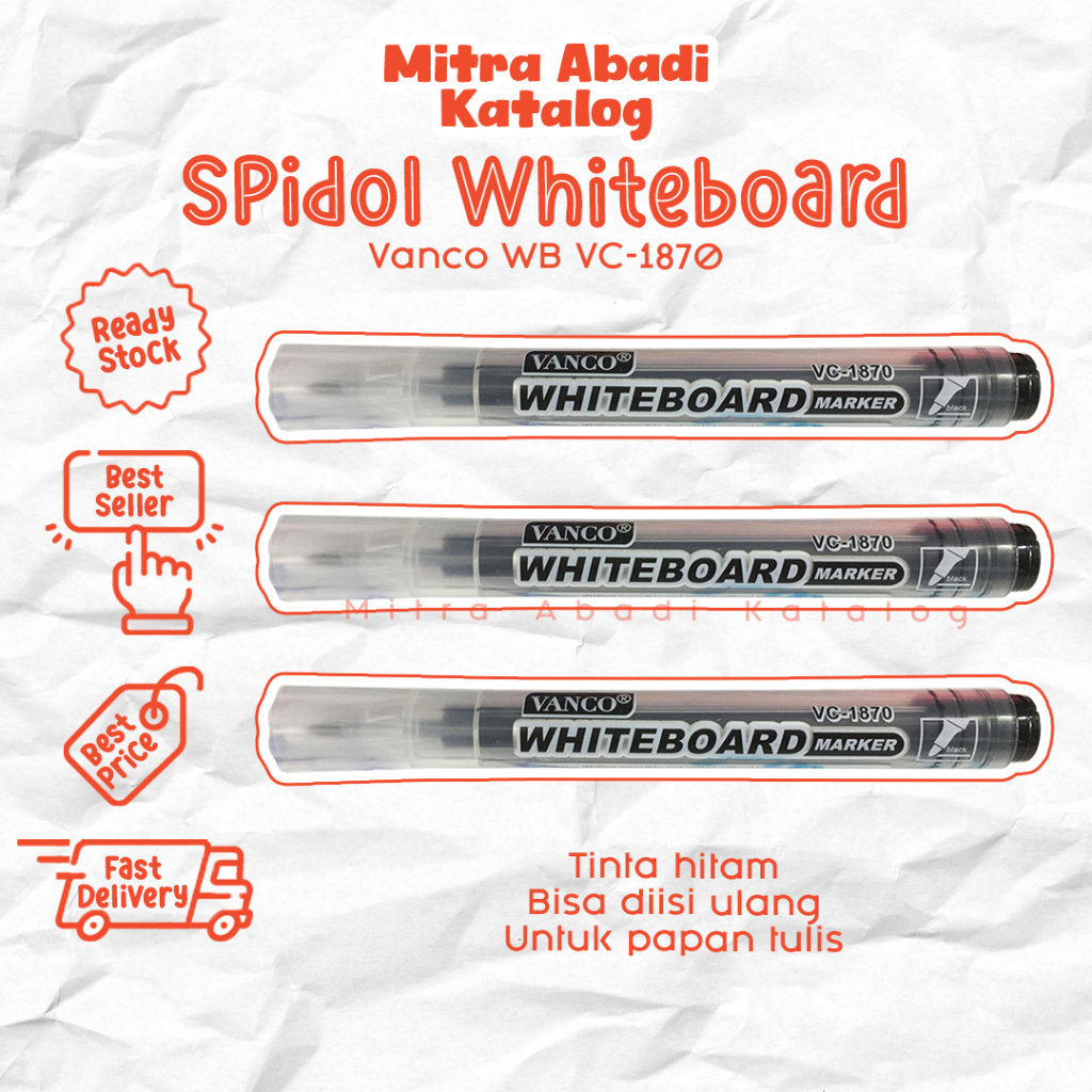 Jual Pcs Spidol Whiteboard Vanco Vc Vc Tinta Hitam