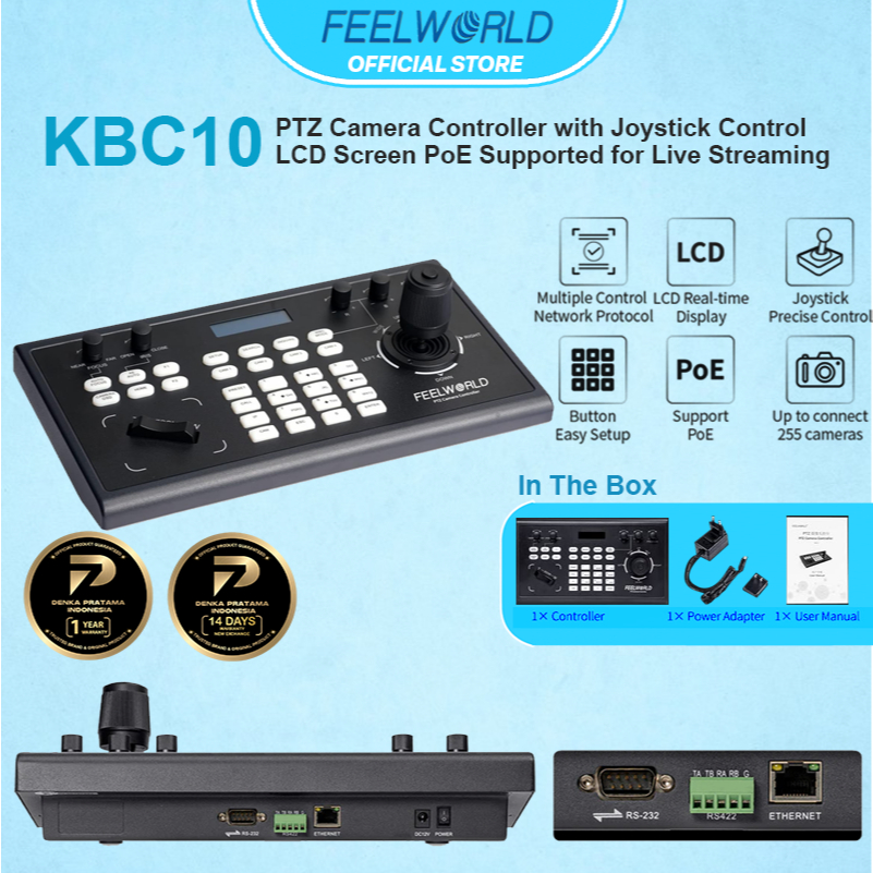 Jual FEELWORLD KBC10 PTZ Camera Controller with Joystick and Keyboard ...