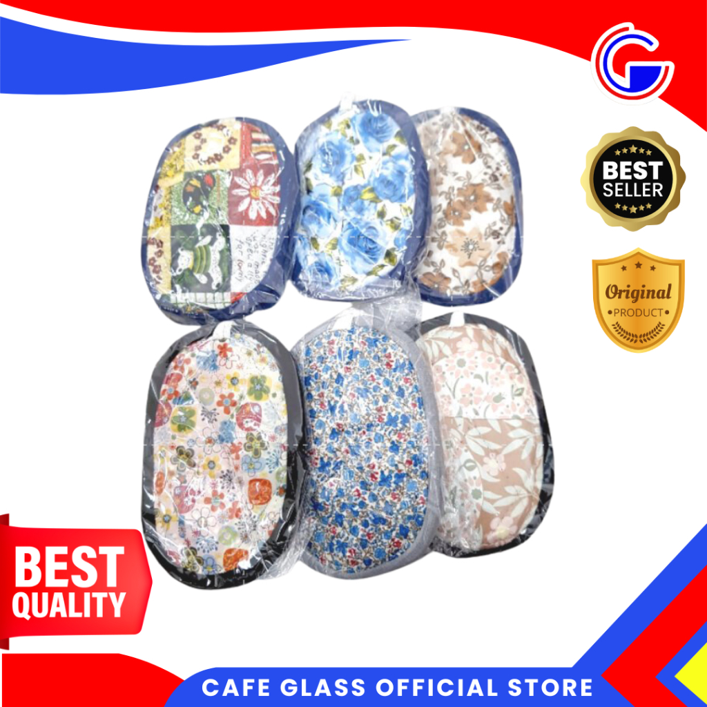 Jampel/Cempal - Celemek Penahann Panas - Jampel Tebal Motif Bunga - Cempal Lucu - Sarung Tangan Masak