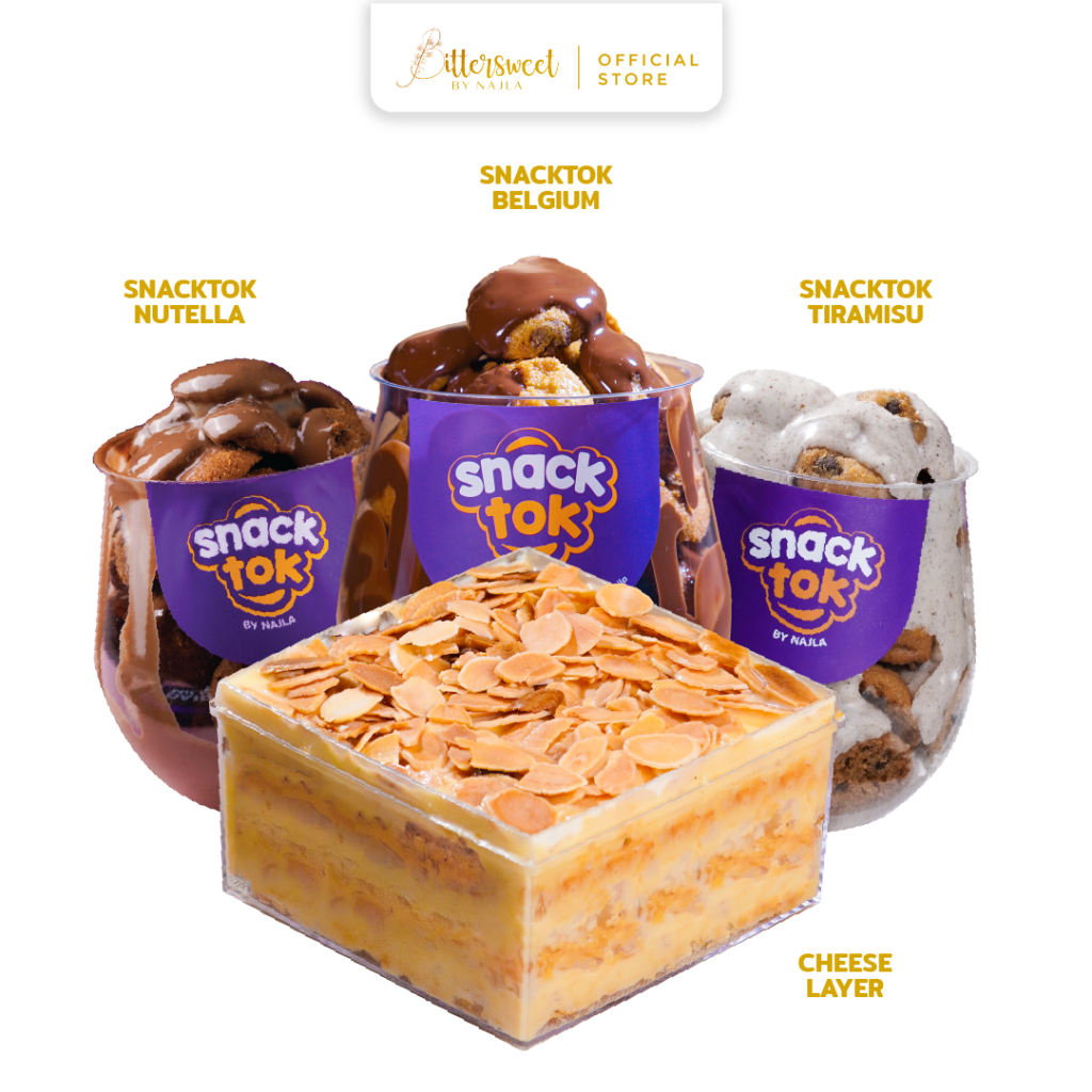 Jual Cheese Layer + 3 Snacktok Full Cookies ( Tiramisu + Nutella ...