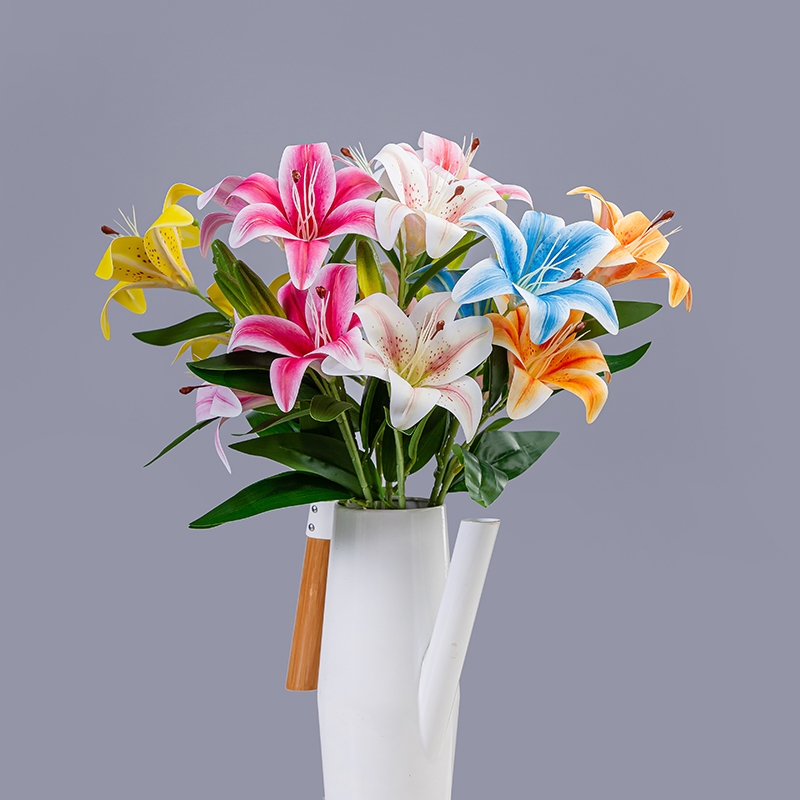Jual BG Bunga Lily Latex 2 Cabang Bunga lili Palsu Artificial Bahan ...