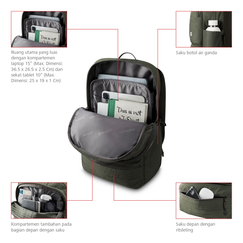 Jual Bodypack Accerso Laptop Backpack 15 Inch Tas Ransel Kerja Kuliah ...