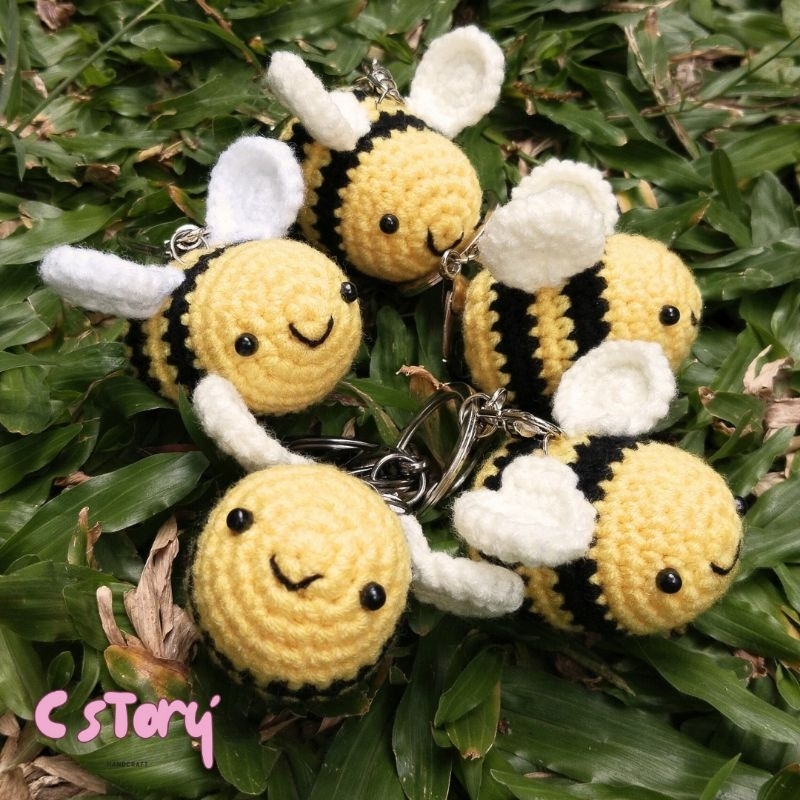 Jual Amigurumi Bumble Bee Keychain / Gantungan Kunci Lebah / Ganci ...