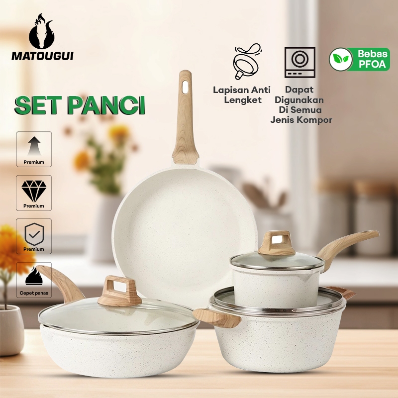 Jual MATOUGUI Peralatan dapur die-cast aluminium penuh, panci anti ...