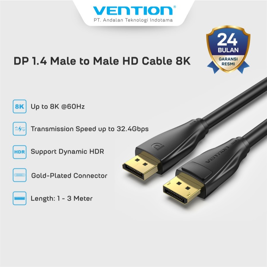 Jual Vention Kabel Display Port High-Performance 8K DP 1.4 Cable UHD ...