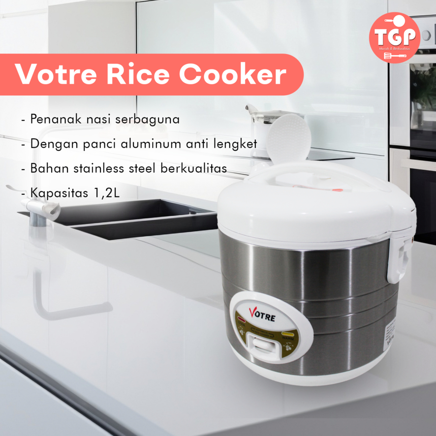 Jual Rice Cooker 1.2L Votre Free Centong Kukusan Gelas Takar | Shopee ...