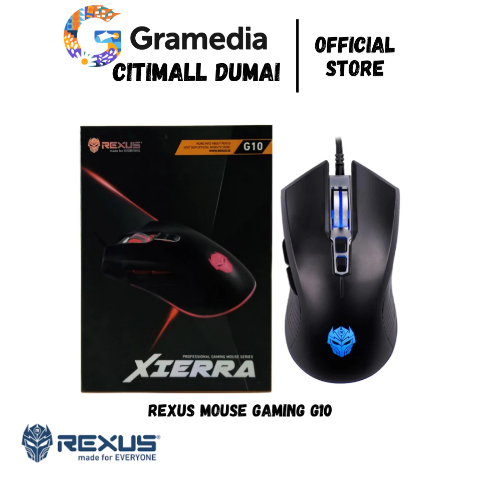 Jual REXUS GAMING MOUSE XIERRA G10 (Original) Gramedia Citimall Dumai ...