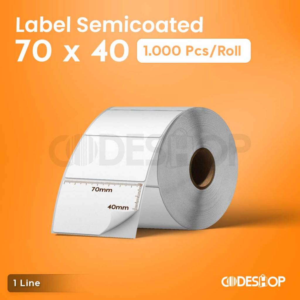 Jual Stiker Label Semicoated 70x40 mm 1 Line isi 1000 Pcs Gap Perforasi ...