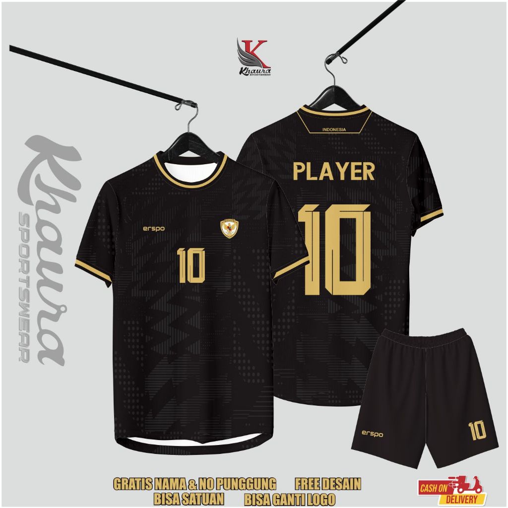 Jual JERSEY TIMNAS INDONESIA HITAM GOLD 2024 FULL PRINTING FREE CUSTOM ...