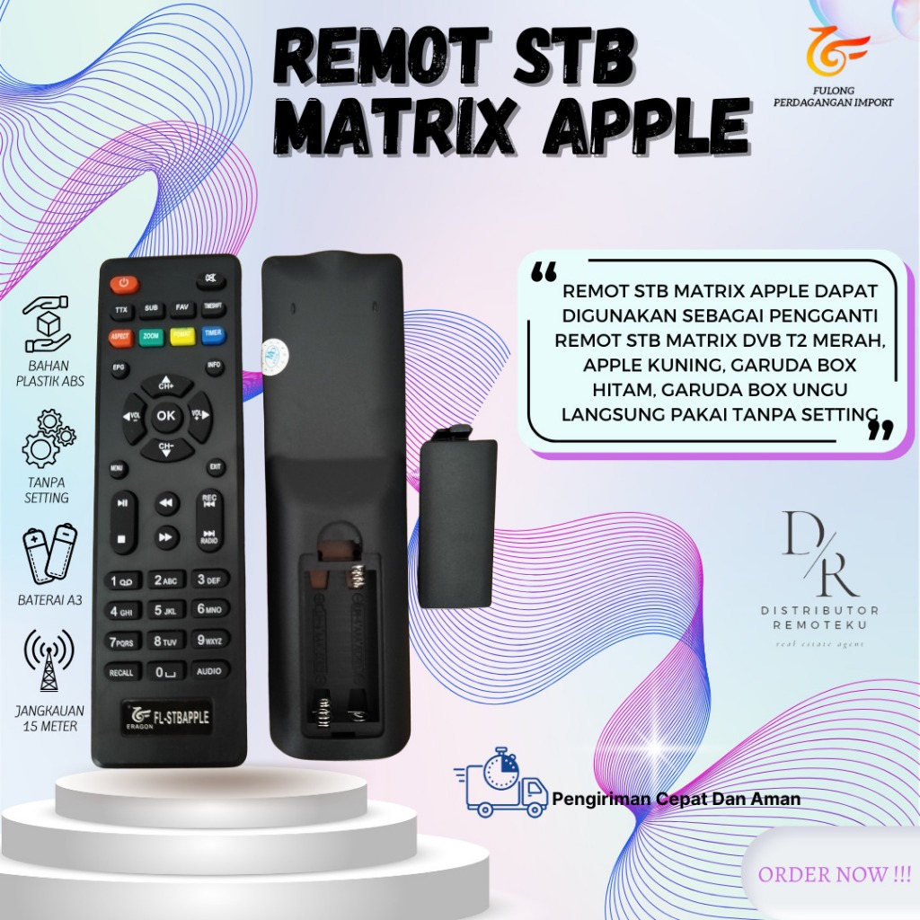 Jual Remot Remote Set Top Box DVB T2 MATRIX STB APPLE HD Merah tanpa ...