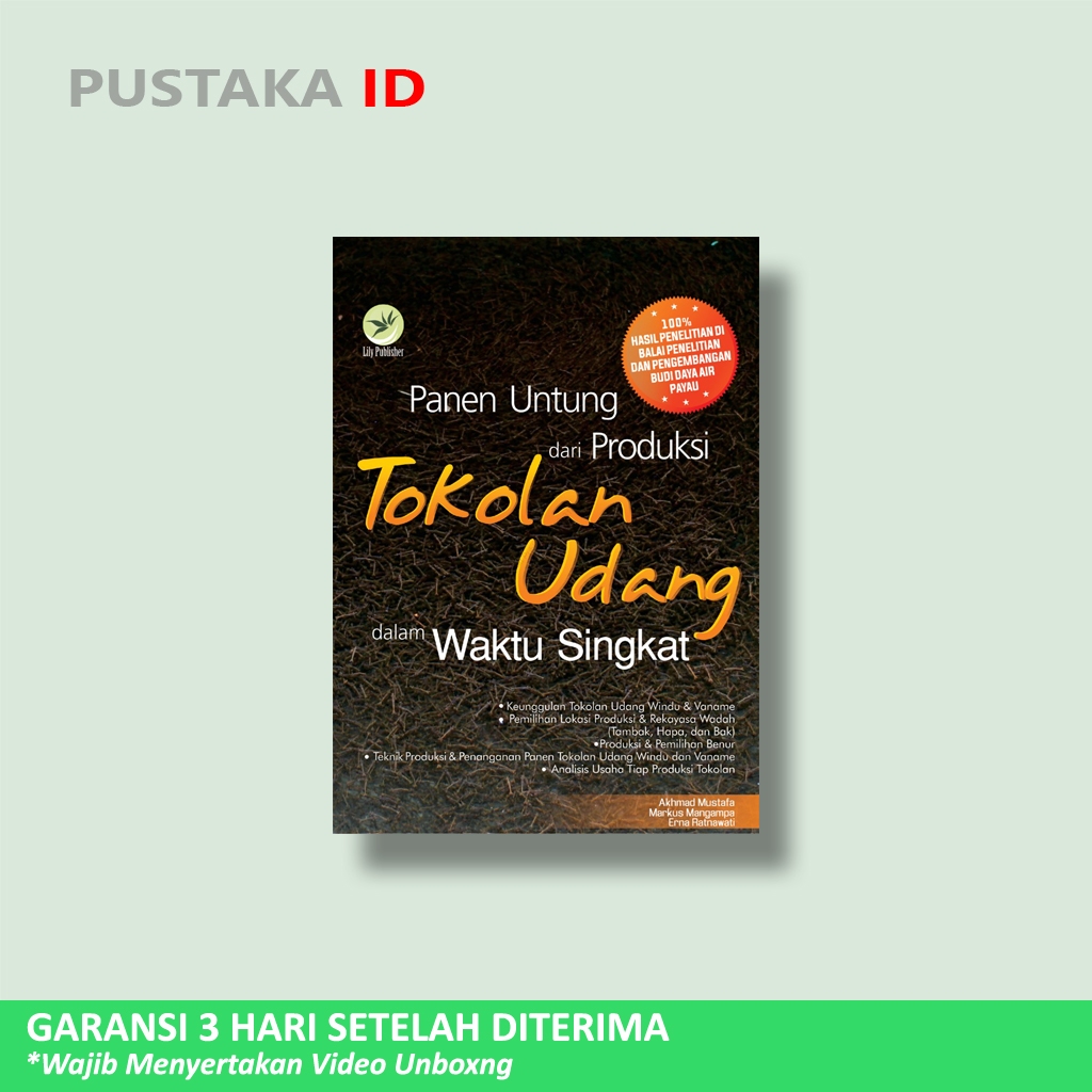 Jual Buku Panen Untung Dari Produksi Tokolan Udang Dalam Waktu Singkat ...