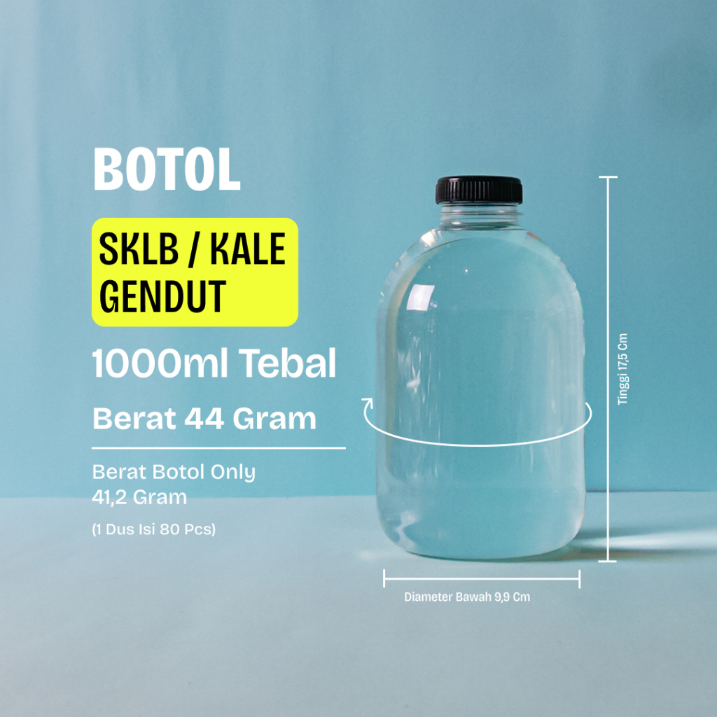 Jual botol plastik SKLB 1 Liter botol kale gendut 1000ml | Shopee Indonesia