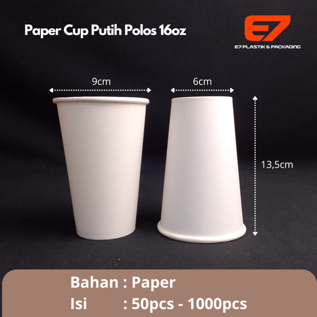 Jual Paper Cup Putih Polos 16oz - Gelas Kertas | Shopee Indonesia