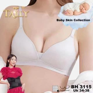 TALLY Sarwendah BH 3115 Bra Tanpa Kawat Busa Tipis Bahan Nilon Seamless Baby Skin CUP A Kait 3 Bra Breatable Pakaian Dalam Wanita Lembut dan Nyaman