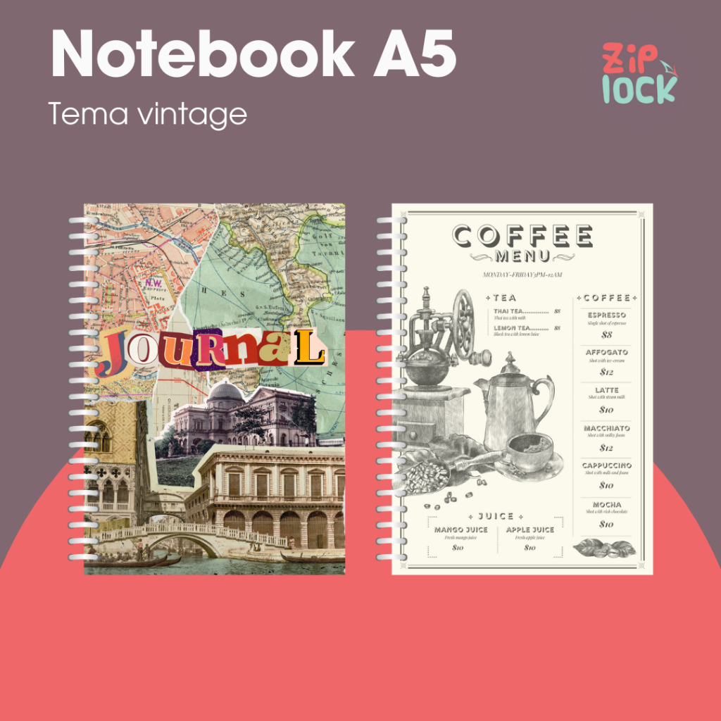 Jual [Notebook A5 50 lembar] Buku Diary Tema Vintage Jurnal Catatan ...