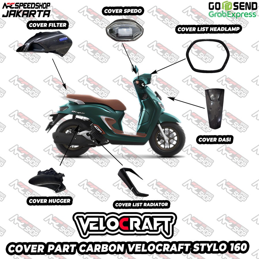 Jual VELOCRAFT CARBON Cover Body Part Carbon Cover Filter Cover List ...