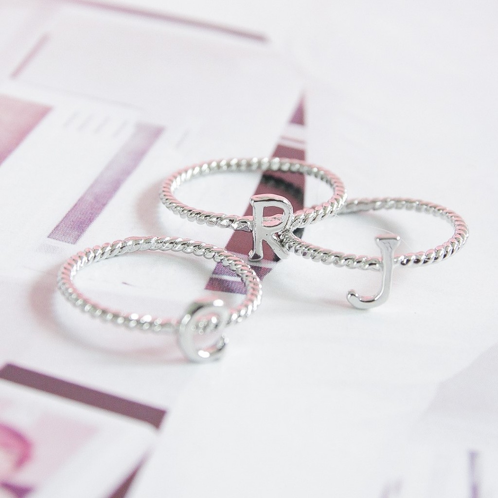 Jual Stroberi Alphabet Simple Rings (Silver) | Shopee Indonesia