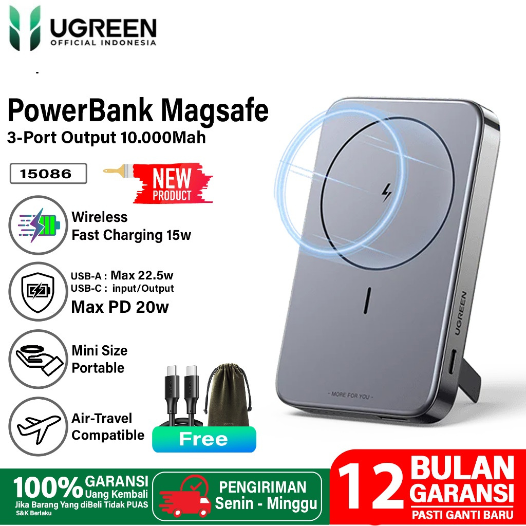 Jual Ugreen Powerbank Magsafe Wireless Fast Charging W Pd Type C W For Iphone Samsung Huawei