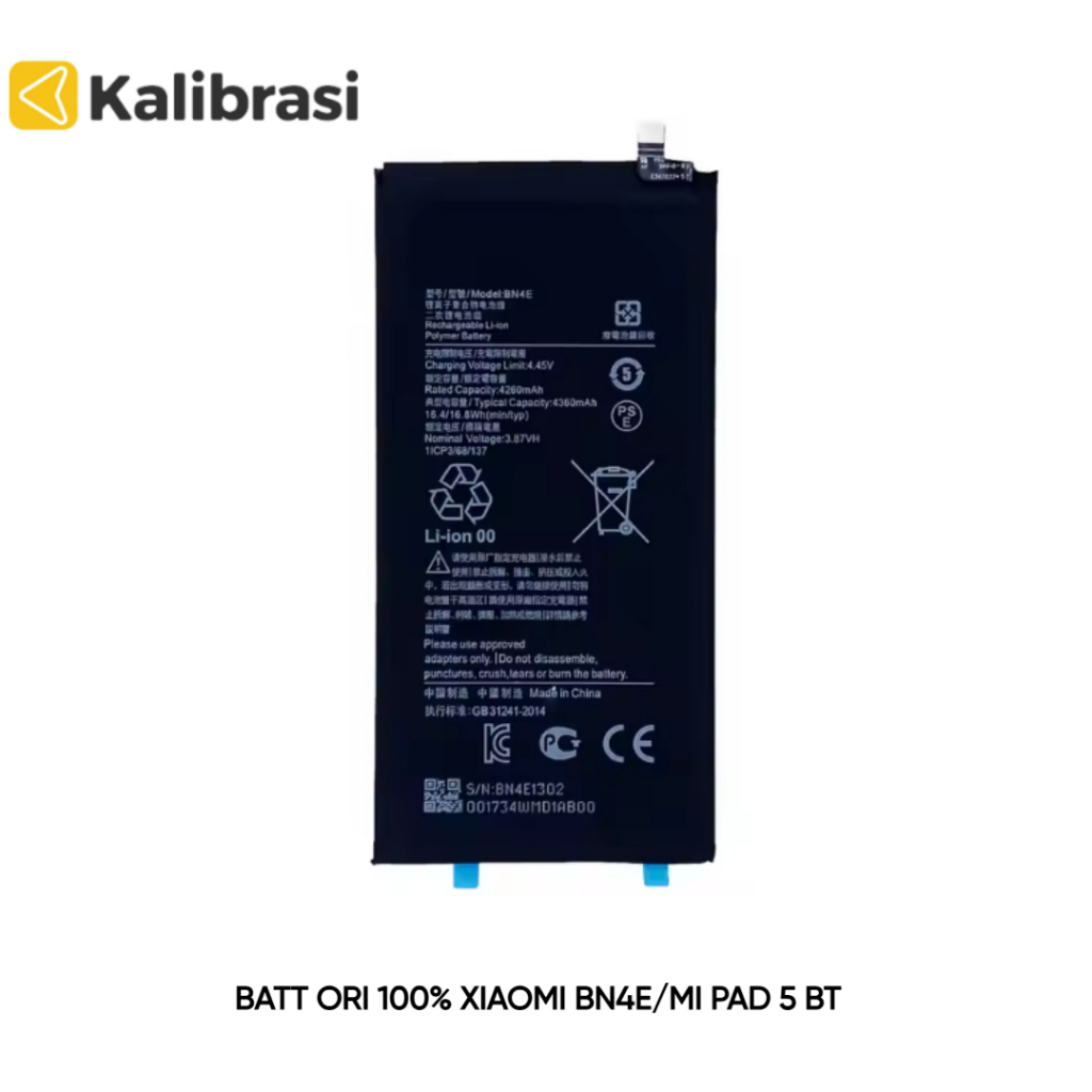 Batterie BN4E Pour XIAOMI PAD 5 - Neuf D'origine, EAN 3000000140116, Compatible Xiaomi Pad 5