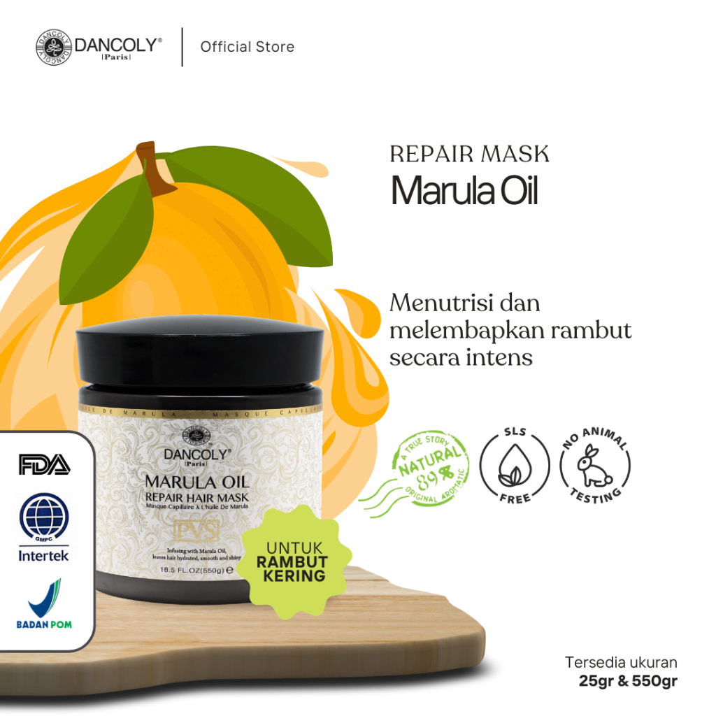 Jual Dancoly Marula Oil Repair Hair Mask 550 gr For Dry Damaged Hair ...