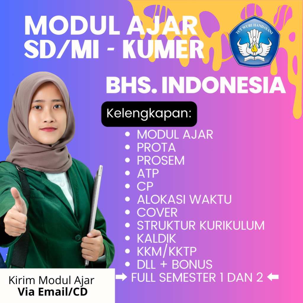 Jual MODUL AJAR BAHASA INDONESIA KELAS SD/MI KURIKULUM MERDEKA FULL 1 ...