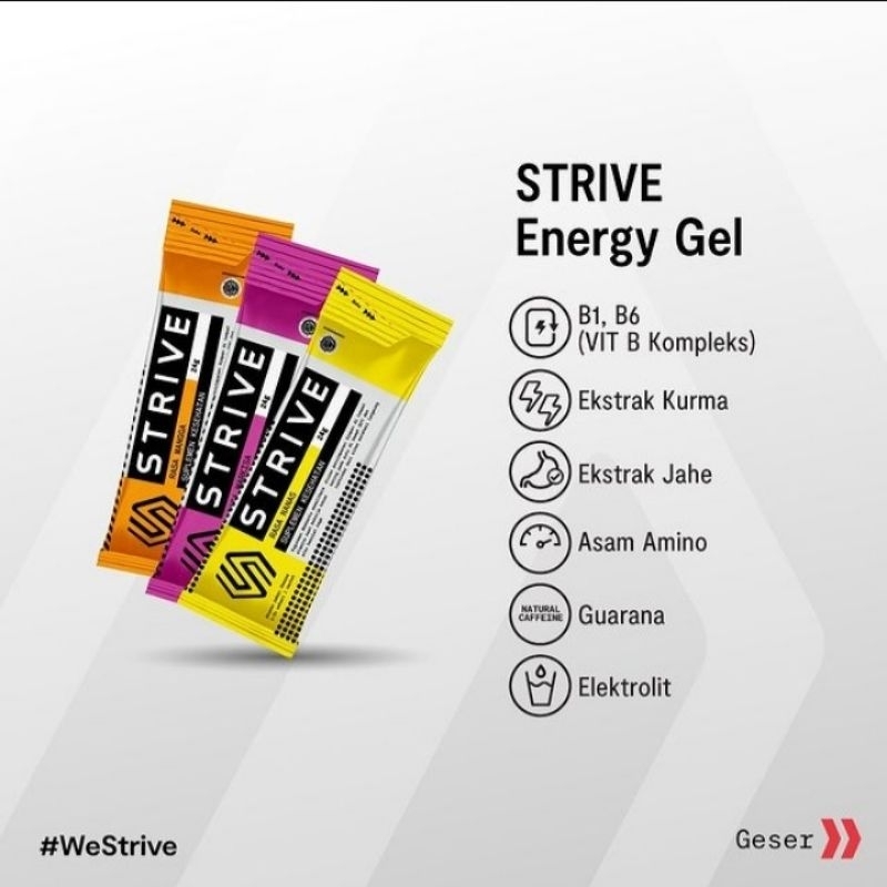 Jual STRIVE Energy Gel Original - 1 Box isi 5 Sachet | Shopee Indonesia