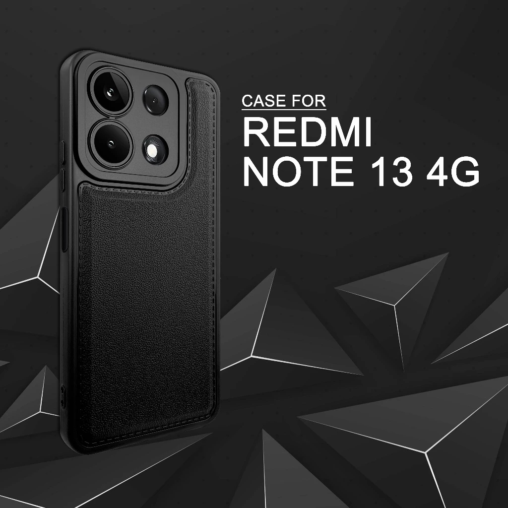 Jual Case Xiaomi Redmi Note 13 4G Case Softcase LEATHER BLACK CAMERA