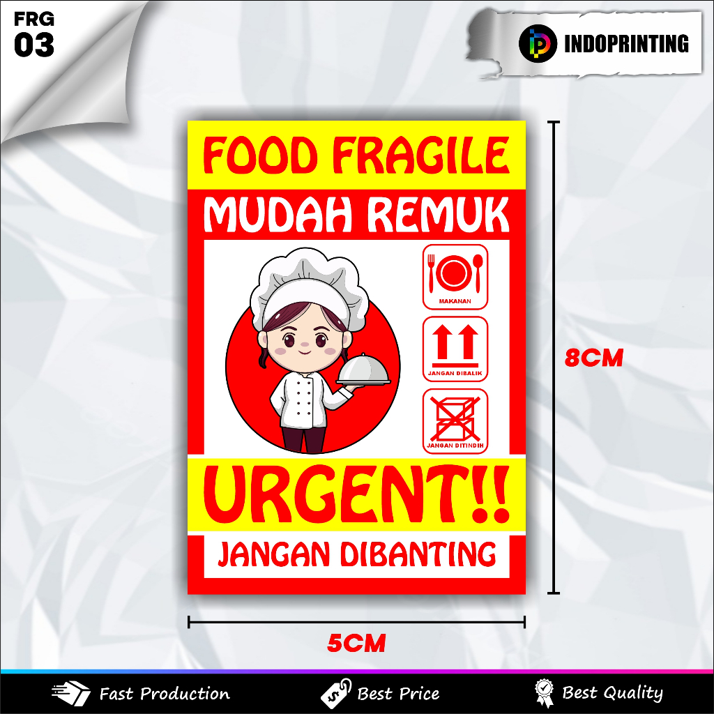 Jual STIKER FRAGILE MAKANAN (ISI 100 PCS) | Shopee Indonesia