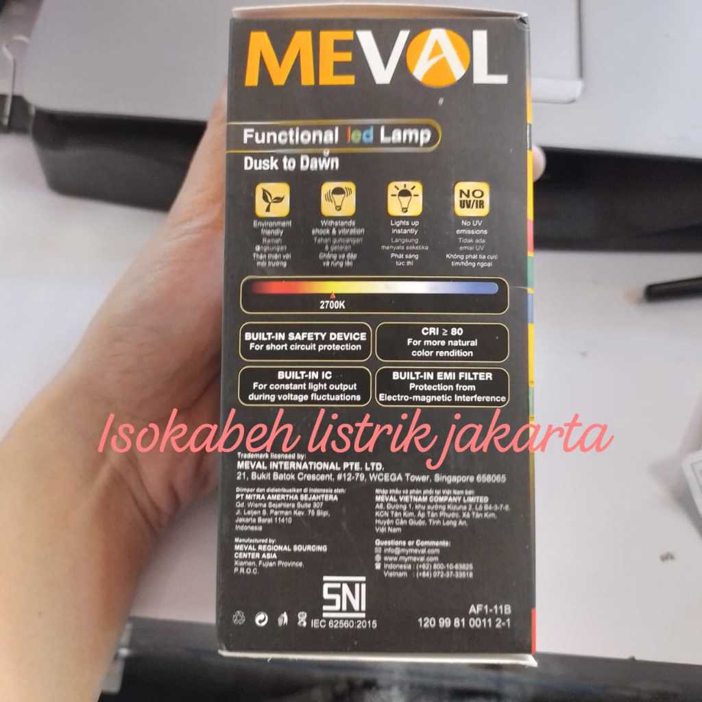 Jual Lampu Led Sensor Bohlam Meval 11w Cahaya Putih 6500k Kuning 3000k ...