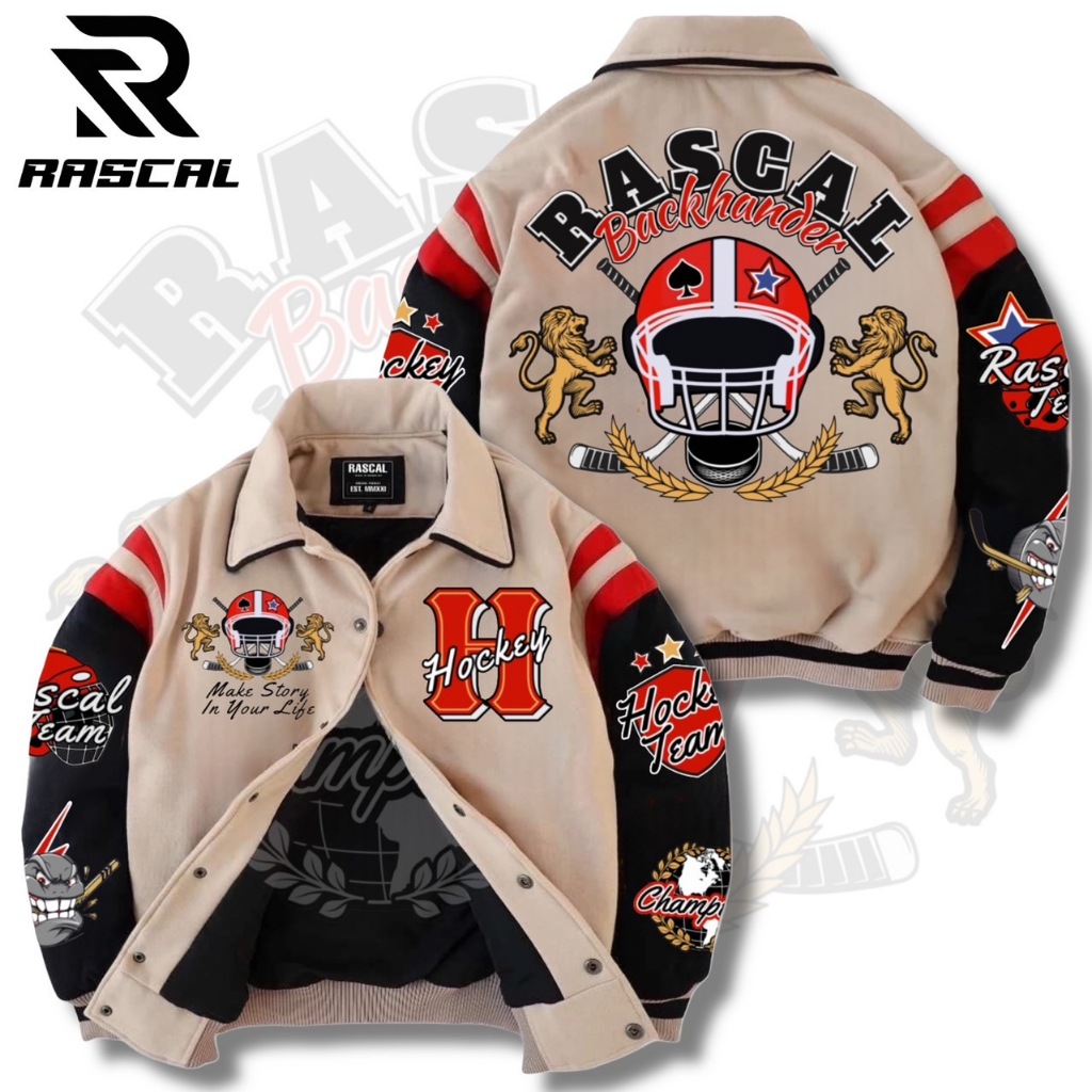 Jual RASCAL Jaket vintage varsity hockey team unisex pria dan wanita ...