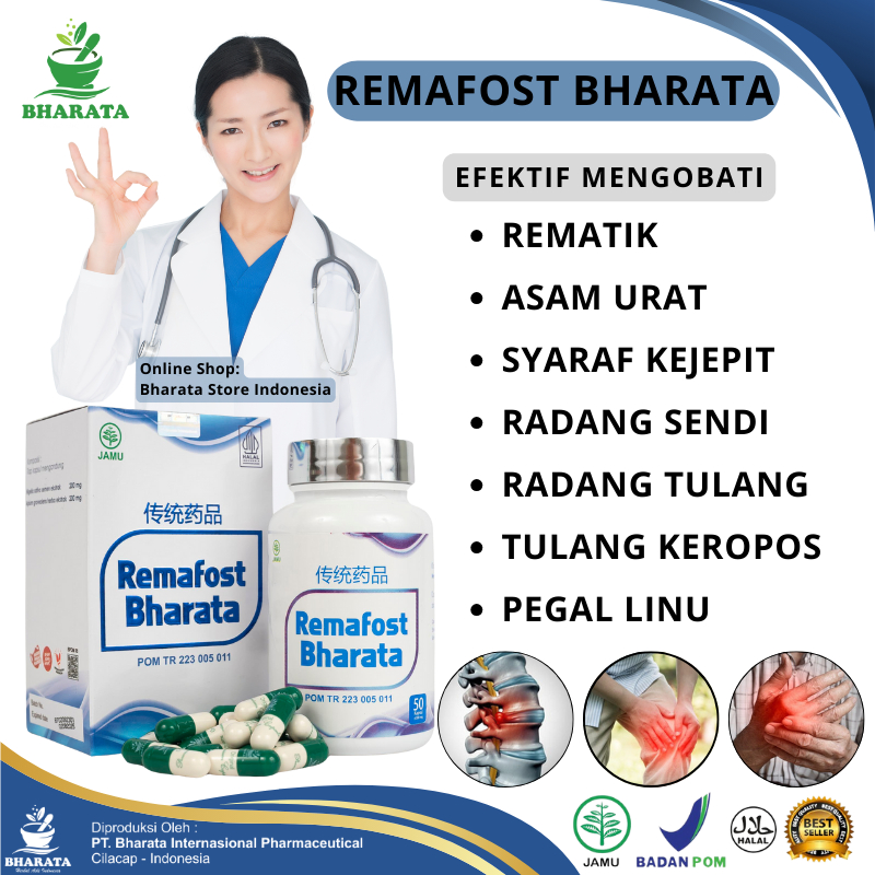 Obat Rematik Ampuh REMAFOST BHARATA Original Satu Botol Isi 50 Kapsul