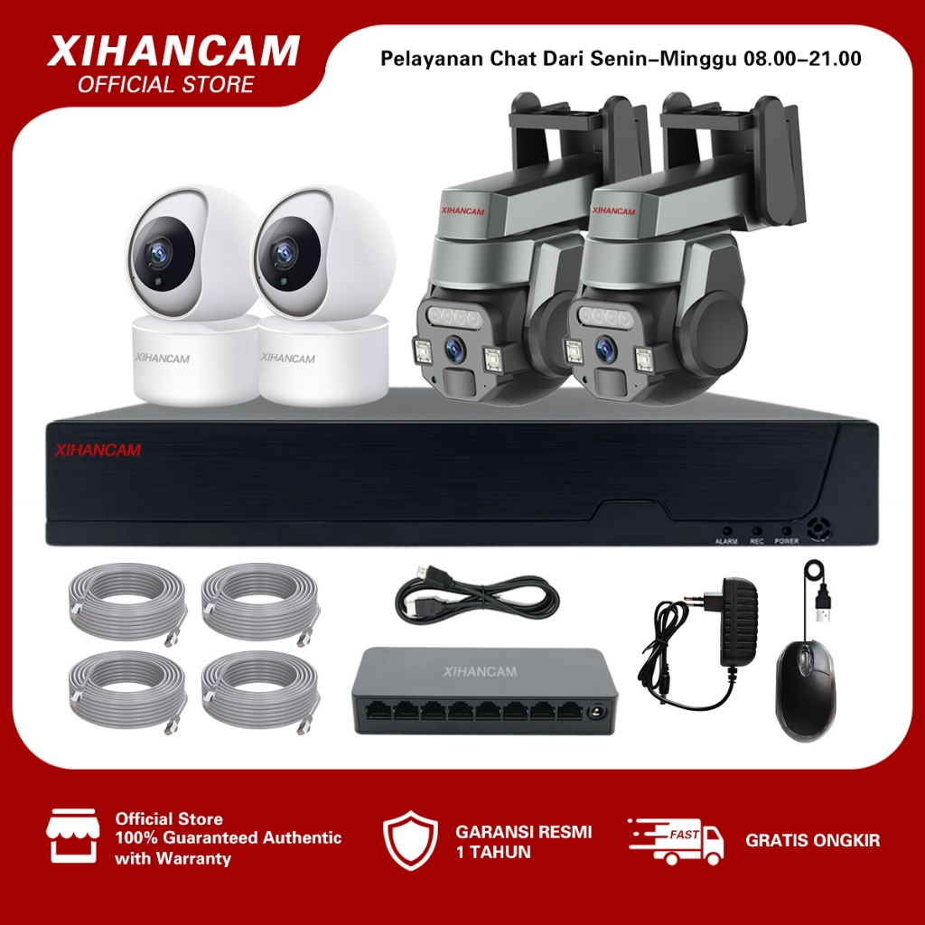Jual XIHANCAM Paket CCTV Wifi Channel 5MP Komplit Tinggal Pasang