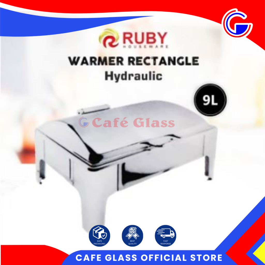 Chafing Dish / Rolltop Segi Kaca Catering Stainless Steel 9L - Food Warmer Hydraulic Besar Prasmanan