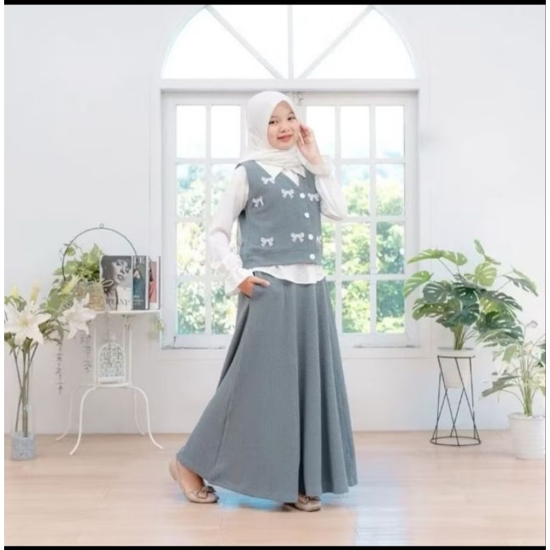Jual Sakhira set 3 in 1 setelan rok muslim perempuan remeja tanggung ...