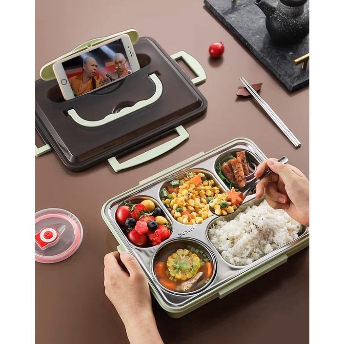 Jual Obral Irit Lunch Box Kotak Makan Lengkap Dengan Tas dan Alat Makan ...
