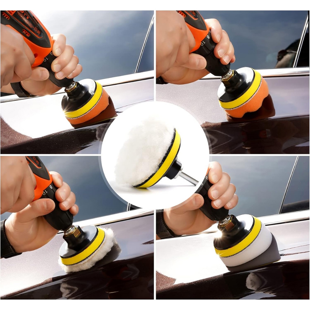 Jual JLD Spon Busa Poles Set 14pcs Sponge Wool Polishing Body Motor ...
