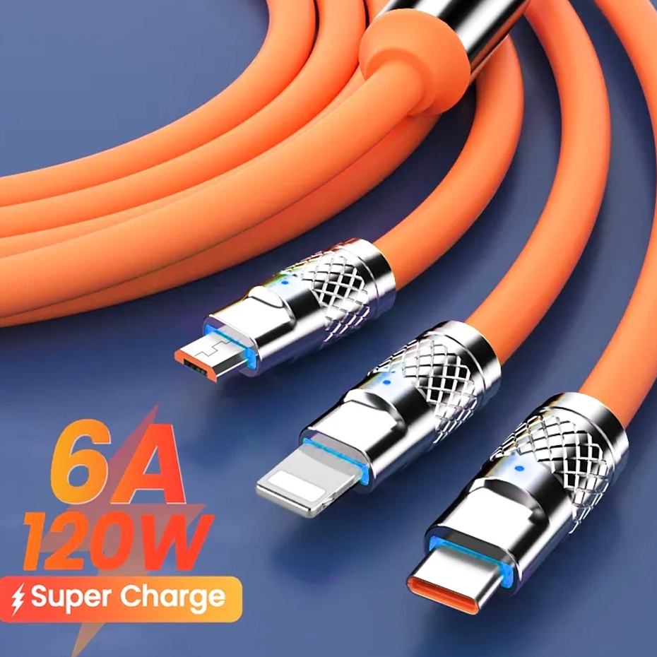 Jual Lebih Irit Kabel data HC17 3in1 12W FAST CHARGING Lightning TypeC ...
