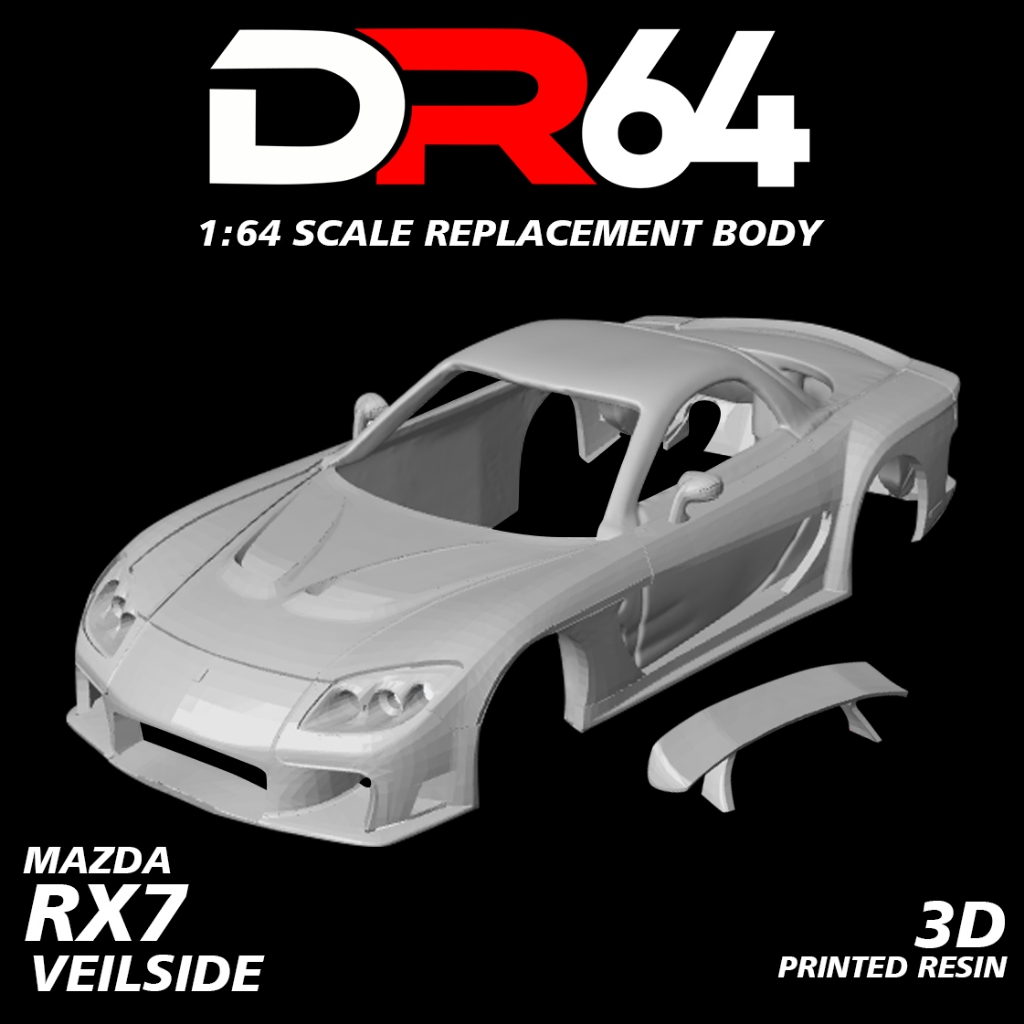 Body Replacement Mazda RX7 Veilside Hot Wheels RX7 Fullbody Bodykit  Veilside