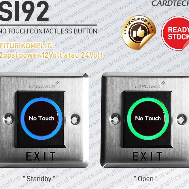 Jual Terkini No Touch Exit Push Button Stainless Access Control RFID ...