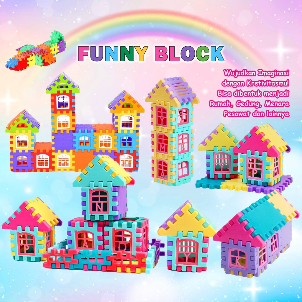Jual Mainan Anak FUNNY BLOCK 120PCS JM8211-CB120 Mainan Balok Anak ...