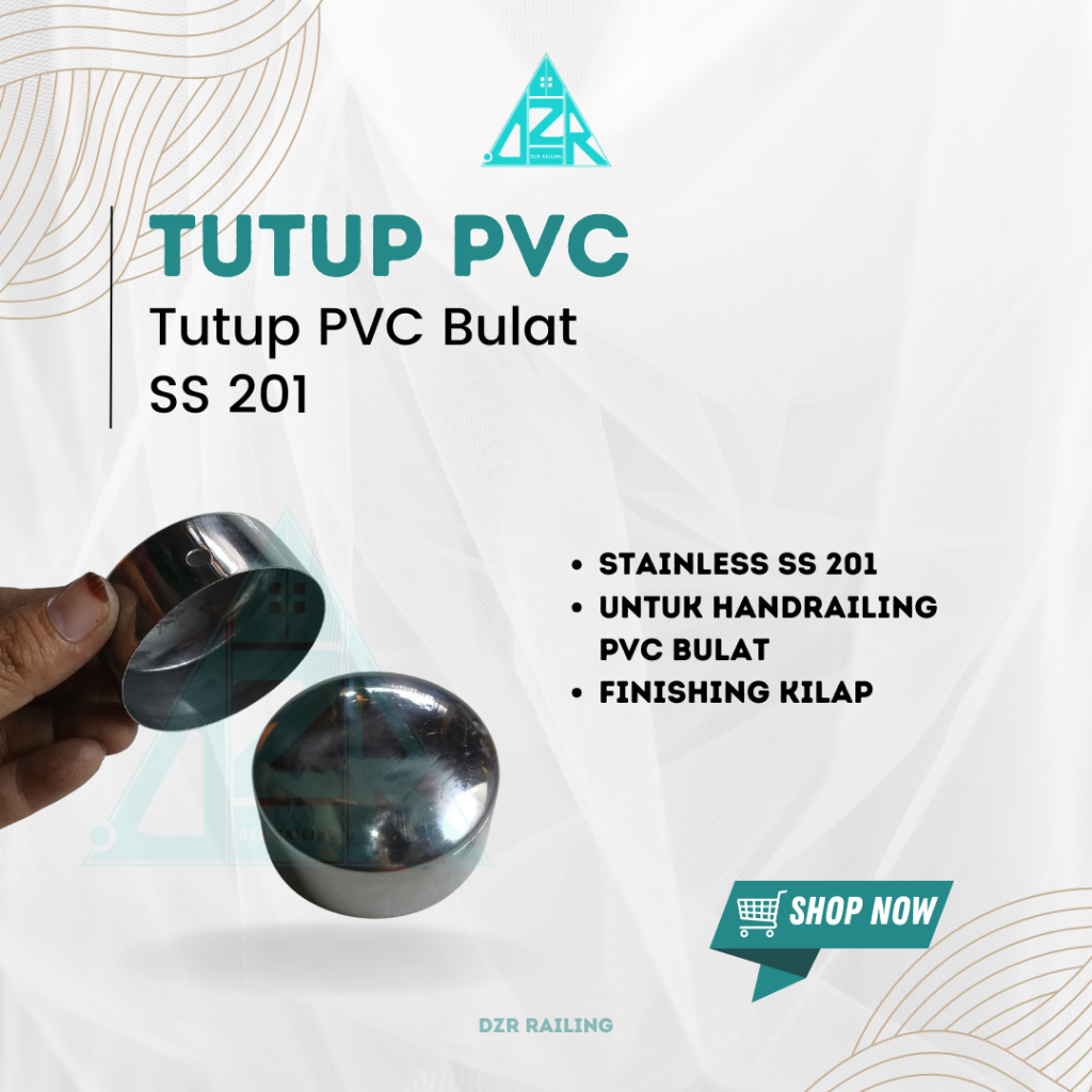 Jual TUTUP HAND RAILING PVC BULAT / PENUTUP HANDLE TIANG PVC KAYU BULAT ...