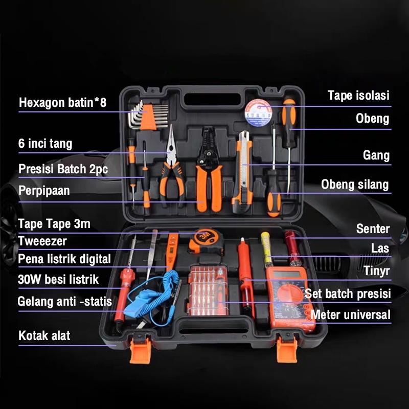Jual REAIM Tool kit 30 PCS Tool Set Box Paket Solder Listrik Iron ...