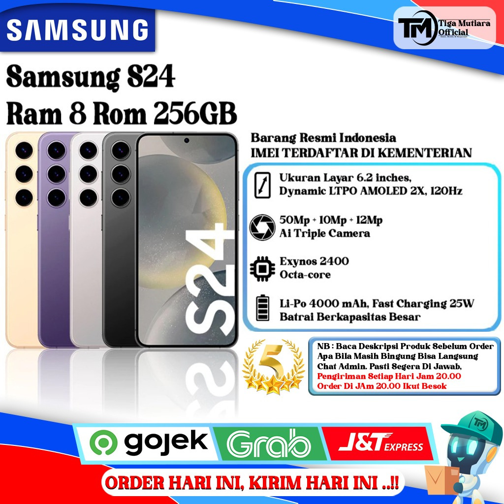 Jual Samsung S24 Ram 8/256GB Ram 8/512GB Segel Original & Bergaransi